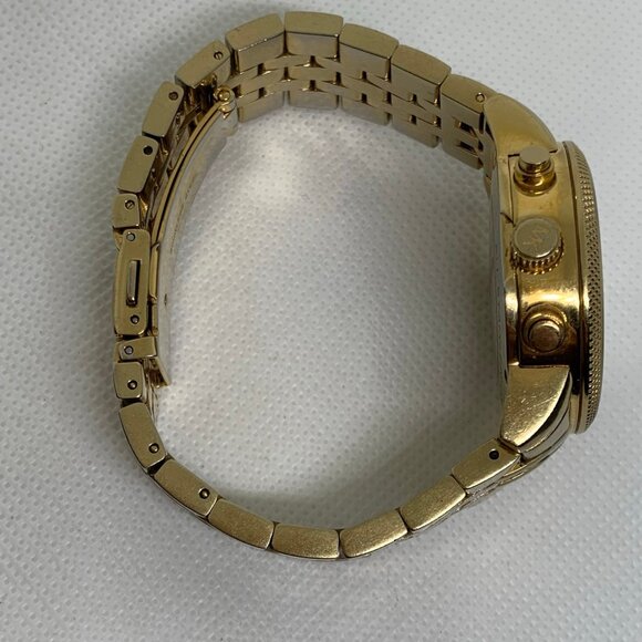 Michael Kors Women MK5676 date Chronograph Gold Tone Quartz 37mm 7” running - Picture 8 of 9